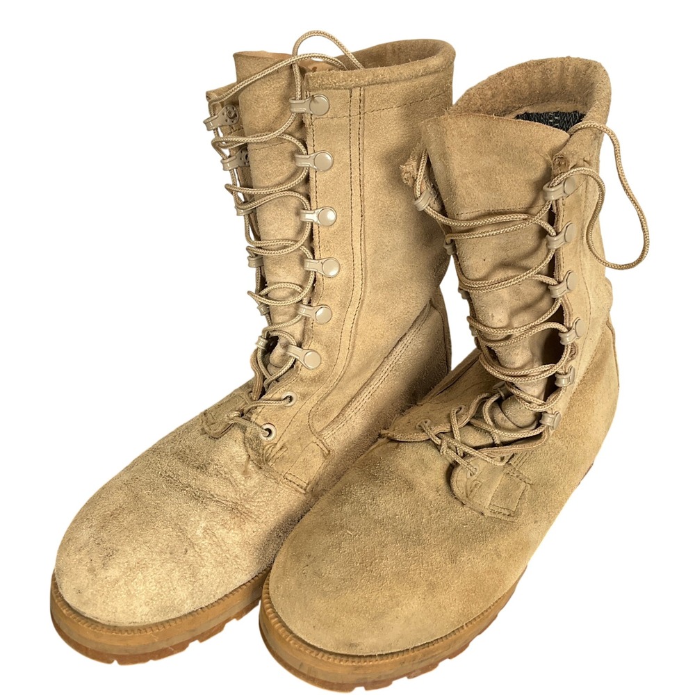 US Military Combat Boots Mens 9.5 W Tan Gore-Tex Vibram Suede Tactical Vibram
